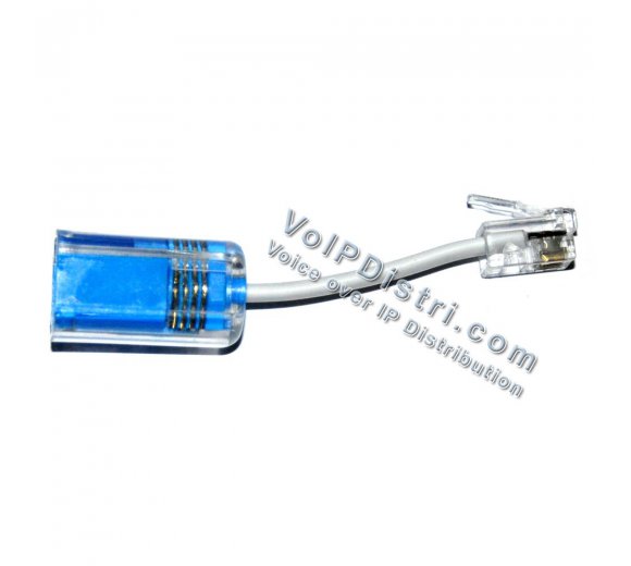 Twist-Stop (RJ10); stops twisting of phone cord - long cable version for Alcatel, Fanvil, Grandstream, Snom, Yealink, blue