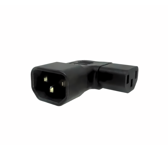 Power Adapter IEC C13 Angled to C14 Adapter (YL-3212L)