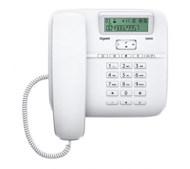 Gigaset DA610 Komfort analog Festnetztelefon mit Freisprechen, Anrufanzeige und Telefonbuch (weiß)