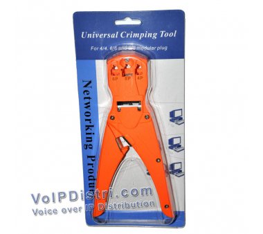 Universal Crimping tool for 8/8, 6/6 and 4/4 Western modular plug (orange)