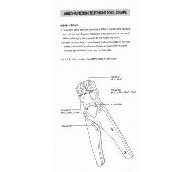 Universal Crimping tool for 8/8, 6/6 and 4/4 Western...