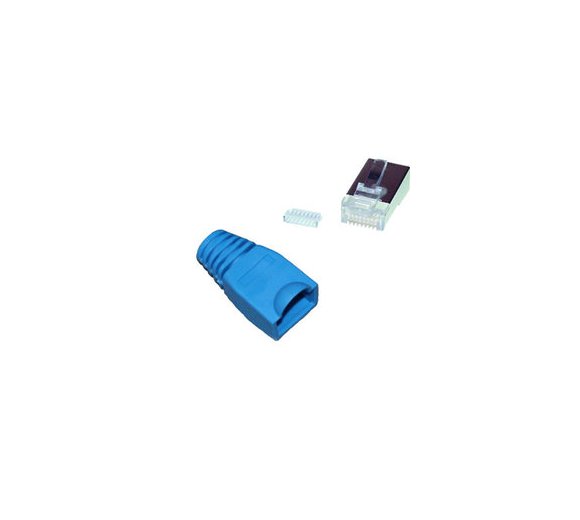 Network connector in color blue (CAT.6 / CAT.5 / ISDN)