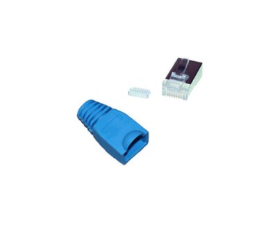 Network connector in color blue (CAT.6 / CAT.5 / ISDN)
