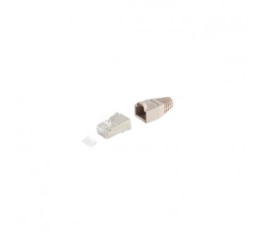 Network connector in color grey (CAT.6 / CAT.5 / ISDN)