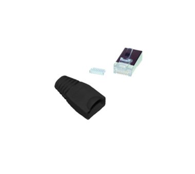 Network connector in color black (CAT.6 / CAT.5 / ISDN)