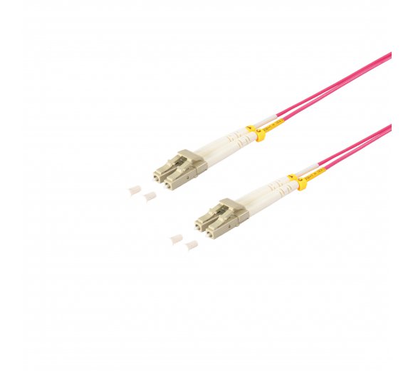 Duplex fibre Optics patch cable 15m LC-LC, 50/125um, Multimode, OM4, color purple