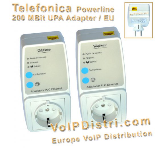 200MBit UPA DS2 powerline Bundle  with integrated Schuko Euro socket (Comtrend / Telefonica)