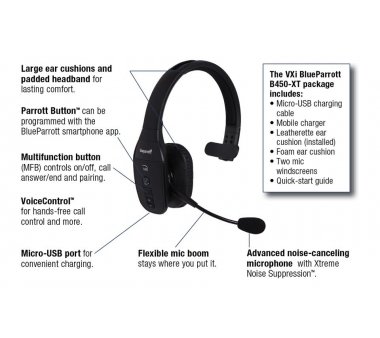 VXi BlueParrott B450-XT Bluetooth Mobile Headset, HD...