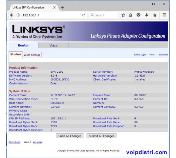 Linksys Cisco SPA2102 VoIP ATA 2x G.729 / G.726 / G.723 Telefonadapter mit 2 FXS Ports (B-Ware)