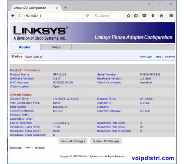 Linksys Cisco SPA2102 VoIP ATA 2x G.729 / G.726 / G.723...