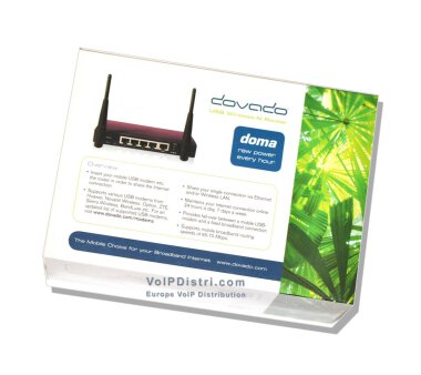DOVADO DOMA 4G/LTE 4xLAN, 1xWAN, 1xUSB Mobile Broadband Surfstick Router, WLAN-N, Supports UMTS/HSPA+ USB Modem