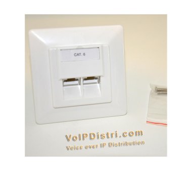 10x Gigabit network sockets, flush-mounted 2x RJ45 CAT6