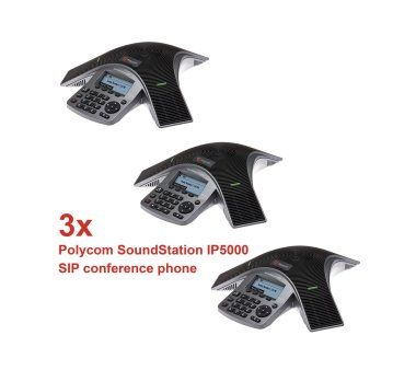 3x Polycom SoundStation IP 5000 HD Voice IP Conference...