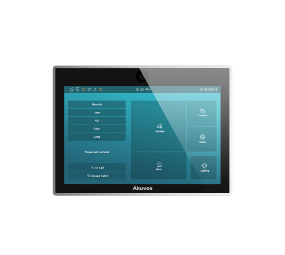 Akuvox IT83CR Smart Android Indoor Monitor (Touchscreen, Audio und Video, 2 Kameras), PoE, Android-basiert, Alexa Integration