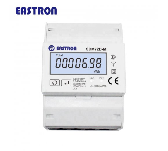 Eastron SDM72DM MID LCD bidirectional Digital Electricity Watt Meter for top hat rail (3 phase 4 wire)