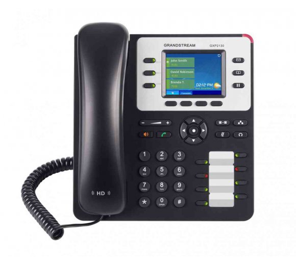 Grandstream GXP2130 SIP Business Telefon mit 3 SIP Konten (Gigabit, PoE, EHS - Rufannahme am Hörer, HD Audio)