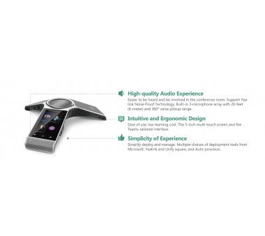 Yealink CP960 Microsoft Teams Conference Phone, WLAN, Bluetooth, 5"-Multitouch-Screen, USB-Recording