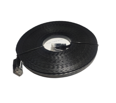 Patch cable flat cable U/UTP cat. 6 slim black 7.5m