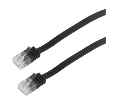 Patch cable flat cable U/UTP cat. 6 slim black 7.5m