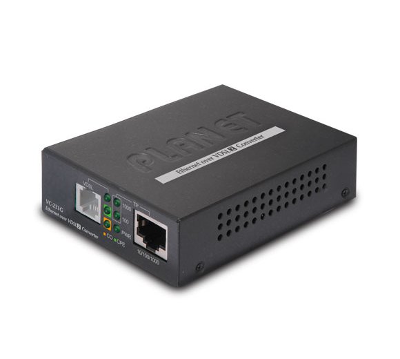 Planet VC-231G 1-Port 10/100/1000T Ethernet to VDSL2 Converter -30a profile w/ G.vectoring, RJ11