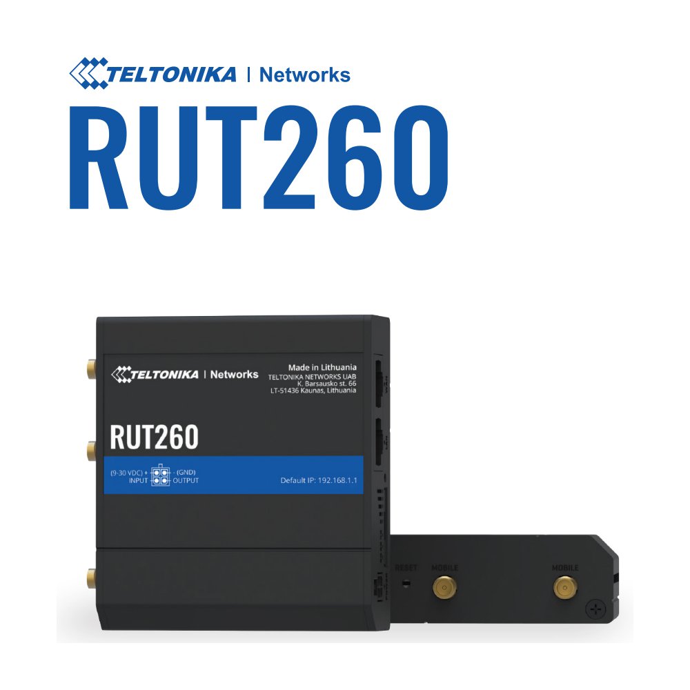 Teltonika RUT260 LTE Cat 6 Industrial Cellular Internet Router with W