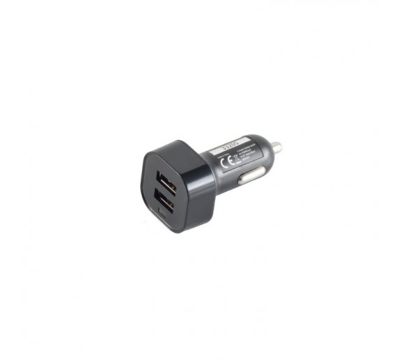 USB-Car Charger, Power connector cigarette lighter - USB socket, 12V, dual, 5V 1A and 2.1A output