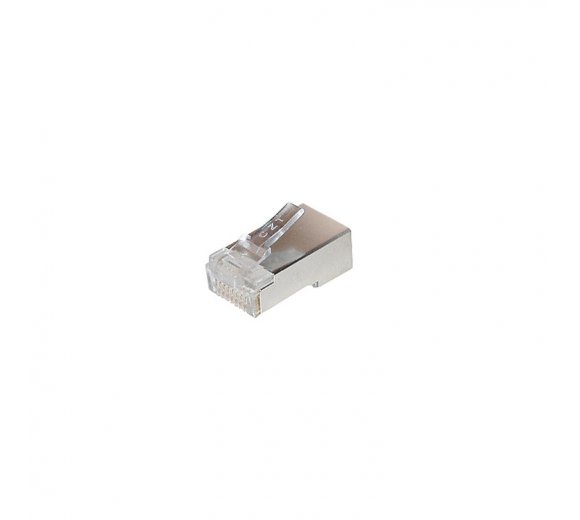 RJ45 Western plug 8 pole shielded for round cable gold plated