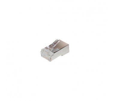 RJ45 Western plug 8 pole shielded for round cable gold...