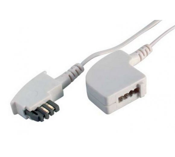 FAX cable (white) TAE N-plug TAE N-clutch 15m extension cable (Fritzbox)