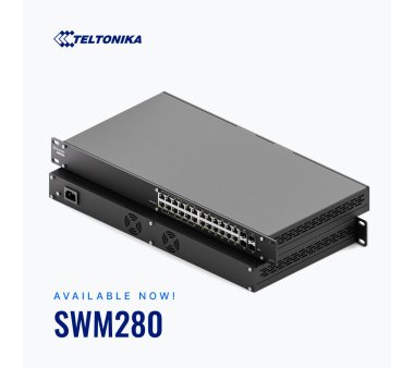 Teltonika SWM280 24x Gigabit ETH (12x PoE-out) + 4x SFP...