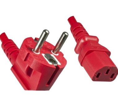 EU Power cord CEE 7/7 E+F angulated to IEC 60320-C13...
