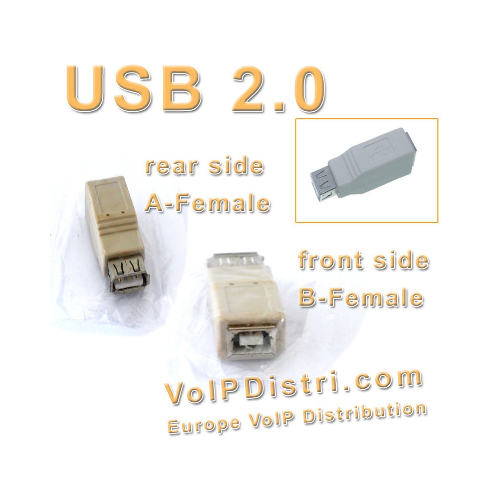 USB Adapter 2.0 A Female - B Female (2x Kupplung), Compatible with 4G