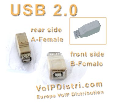 USB Adapter 2.0 A Female - B Female (2x Kupplung),...