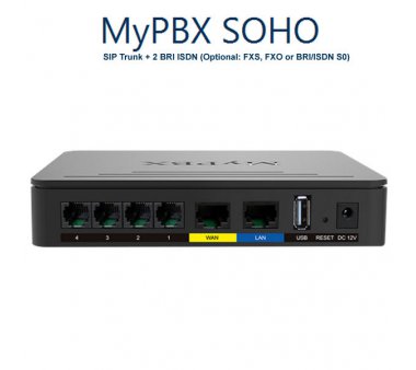 Yeastar MyPBX SOHO VoIP Telefonanlage + 2 BRI ISDN >...