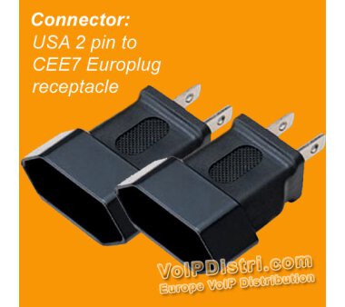 2x Adapter: USA 2-polig auf flache EURO-Buchse, CEE7...