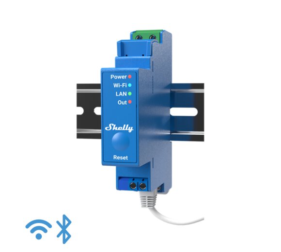 Shelly Pro 1 Relais auf Hutschiene (WLAN, LAN, Bluetooth)