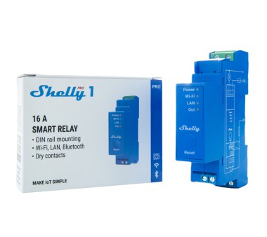 Shelly Pro 1 Relais auf Hutschiene (WLAN, LAN, Bluetooth)