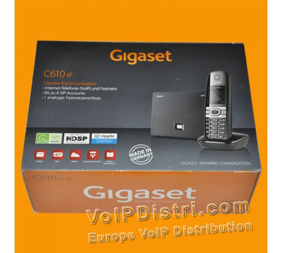 Gigaset C610IP schnurlos VoIP Telefon, SIP, Analog, DECT, HD Voice, AGFA Akku