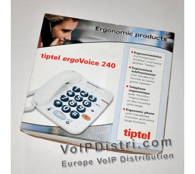 Tiptel Ergovoice 240 Seniors phone, hearing aids compatible, emergency call, hands-free calling