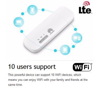 HUAWEI E8372 USB Powered 4G/LTE Dongle, built-in WLAN...