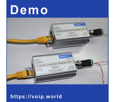 Wantec 2wIP Set Netzwerk + PoE Strom über 2-Draht Kabel Kaskadierbar