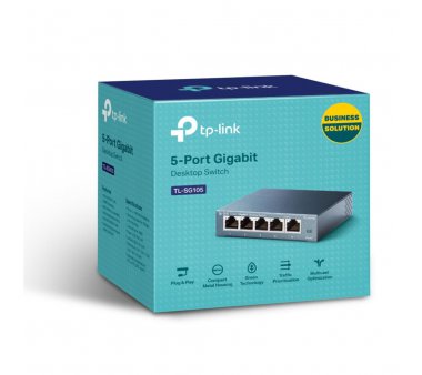 TP-Link TL-SG105 5 Port-Gigabit-Desktop-Switch (QoS optimizes latency-sensitive voice and video, energy saving up to 84%, fanless)