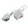 Fax cable (white) TAE N-plug TAE N-clutch 10m extension cable (Fritzbox)