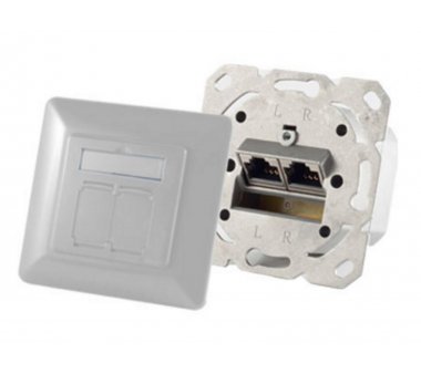 Gigabit network socket flush-mounted 2-fold, cat.6A...