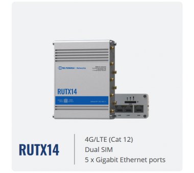 Teltonika RUTX14 LTE CAT12 Industrial Cellular Router...