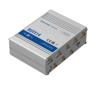 Teltonika RUTX14 LTE CAT12 Industrieller Mobilfunkrouter (EU-Version) mit Download bis zu 600 Mbit/s & Upload bis zu 150 Mbit/s