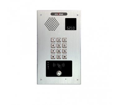 ESCENE IV720RT-01 SIP intercom (1 button + video + RFID + metal keypad), front plate brushed aluminium (On-Wall mounting)