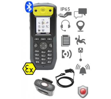 Ascom d81 Ex Protector DECT/GAP handset with deadman rest & situation alarm & rip cord alarm & LF localization