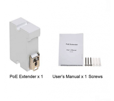 2 Port POE Extender (IEEE 802.3af/at) auf DIN-Hutschiene. kaskadierbar min. 60 Watt PoE Injector