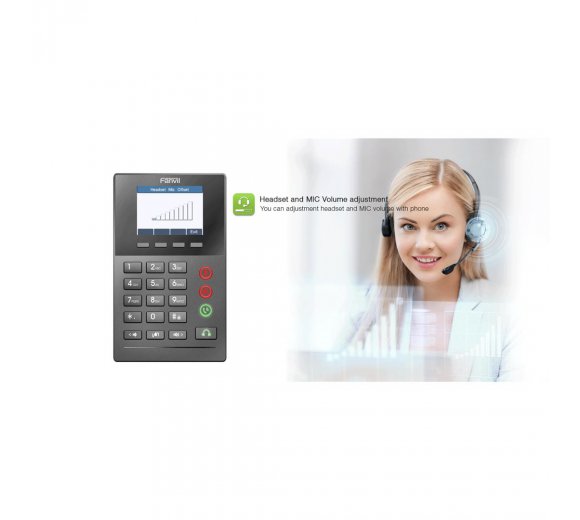 Fanvil X2P Call Center IP telephone with headset stand, PoE, color display (optional: pedal switch, EHS for DECT headsets)